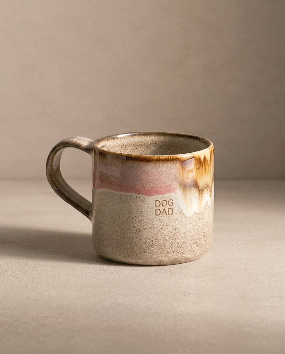 Mug 12.2oz / 360ml Dog Dad stoneware ceramic — Melting Ice Cream Collection