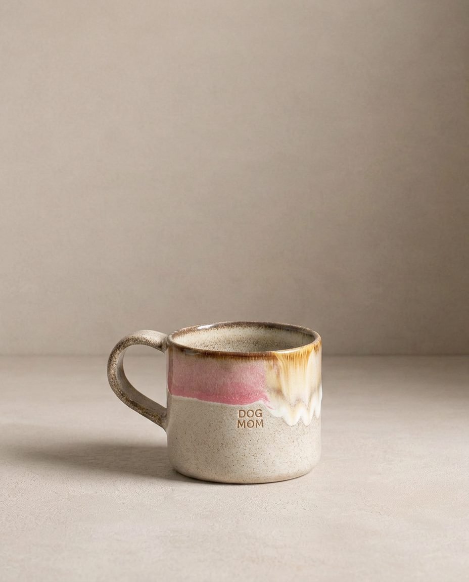 Mug 12.2oz / 360ml Dog Mom stoneware ceramic — Melting Ice Cream Collection