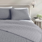 Cotton Honeycomb Waffle Garment Washed Quilt Set