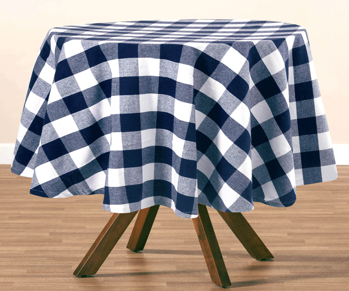 Checkered Round Tablecloth - 70 Inch