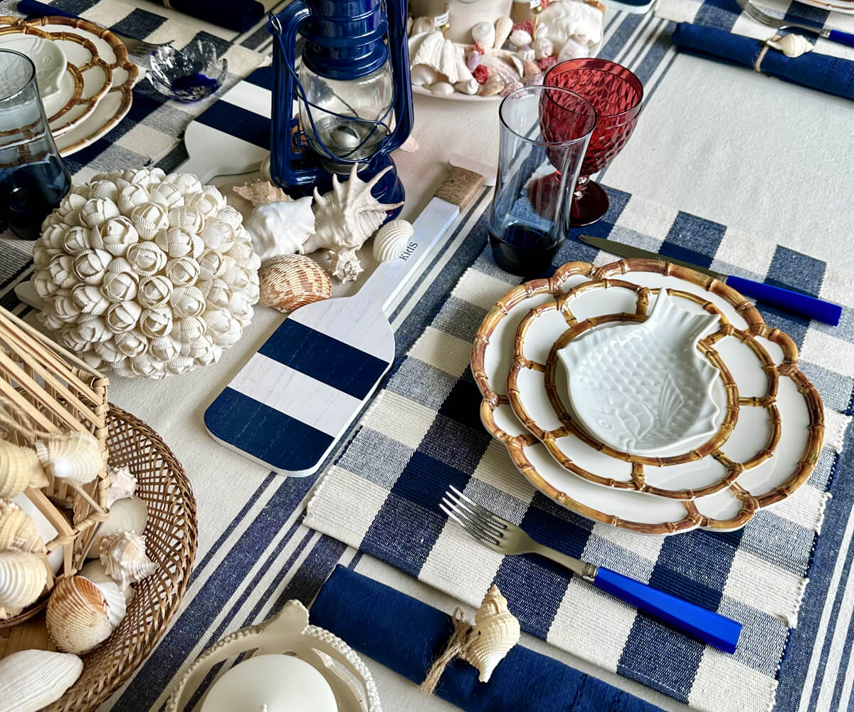 Blue Plaid Cloth Placemats