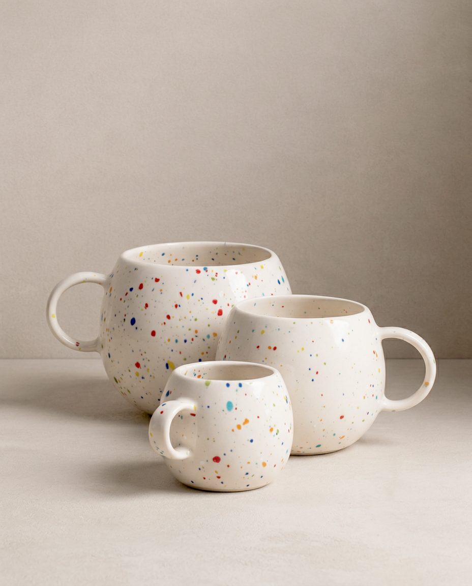 White Ball Mug 17oz / 500ml stoneware ceramic — Party Collection