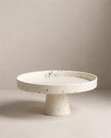 White Cake Stand 11" stoneware ceramic — Party Collection