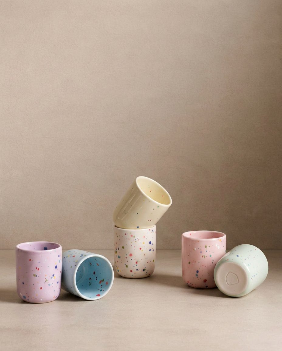 Espresso Cups/ Egg Cups stoneware ceramic — Party Collection