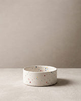 Set of 2 White Medium stoneware ceramic Pet Bowls — Party Collection