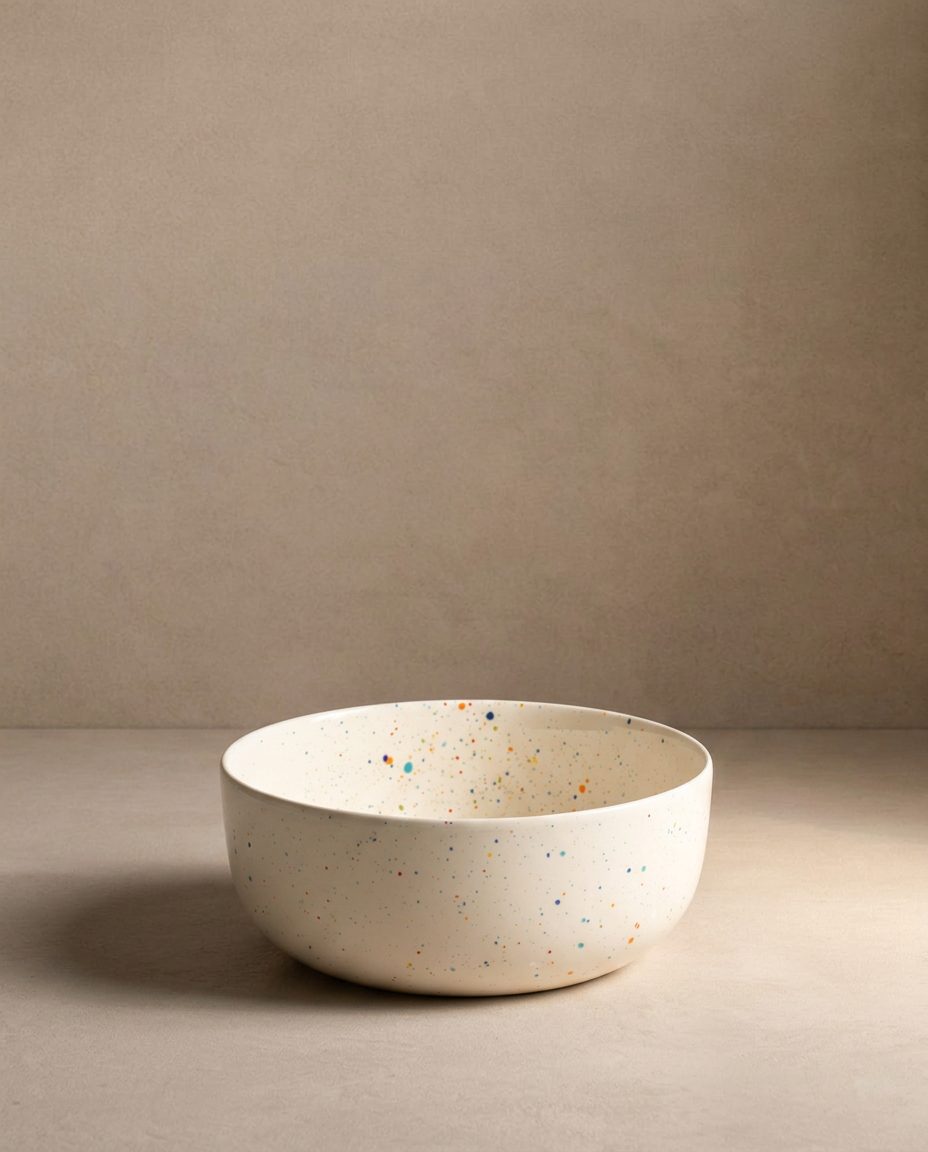 White Salad Bowl 10.2" stoneware ceramic — Party Collection