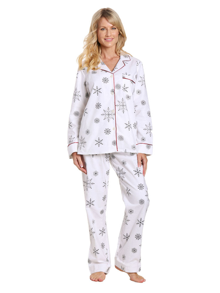 Womens Flannel Pajama Sleepwear Set