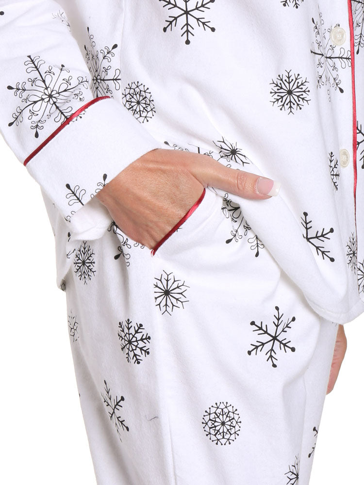 Womens Flannel Pajama Sleepwear Set