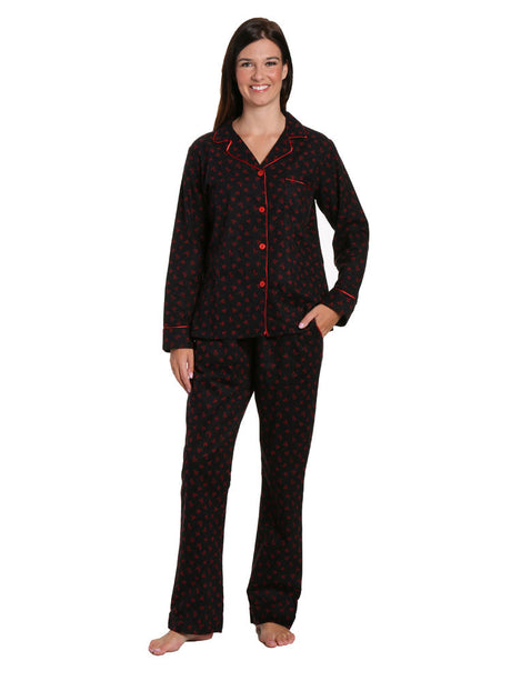 Womens Flannel Pajama Sleepwear Set