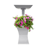 Modern Square Cast Aluminum 40-in Bird Bath and Planter Vase Combo