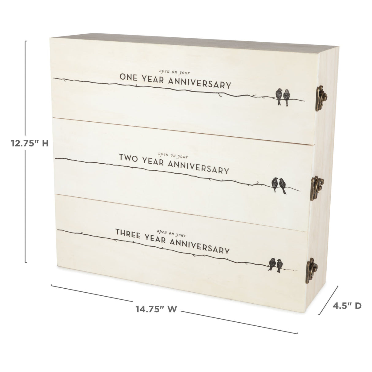 Newlyweds Anniversary Wooden Wine Box
