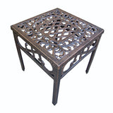 Antique Bronze Cast Aluminum Patio Side End Table, 18"