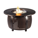 Black Aluminum Fire Table Set with Four Deep Seating Loveseats