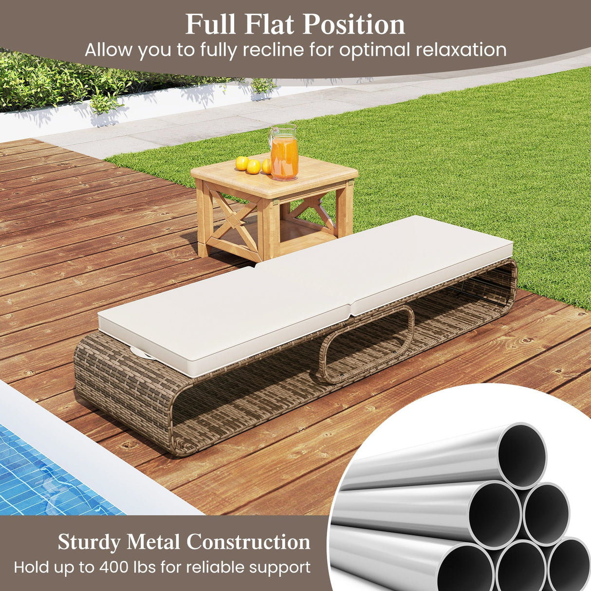 Rattan Outdoor Chaise Lounge