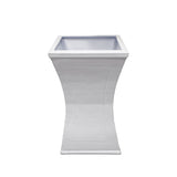 Modern Square Cast Aluminum 40-in Bird Bath and Planter Vase Combo