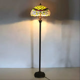 Peony Blossom Tiffany Lamp Stained Glass for Floor
