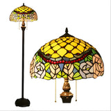 Peony Blossom Tiffany Lamp Stained Glass for Floor
