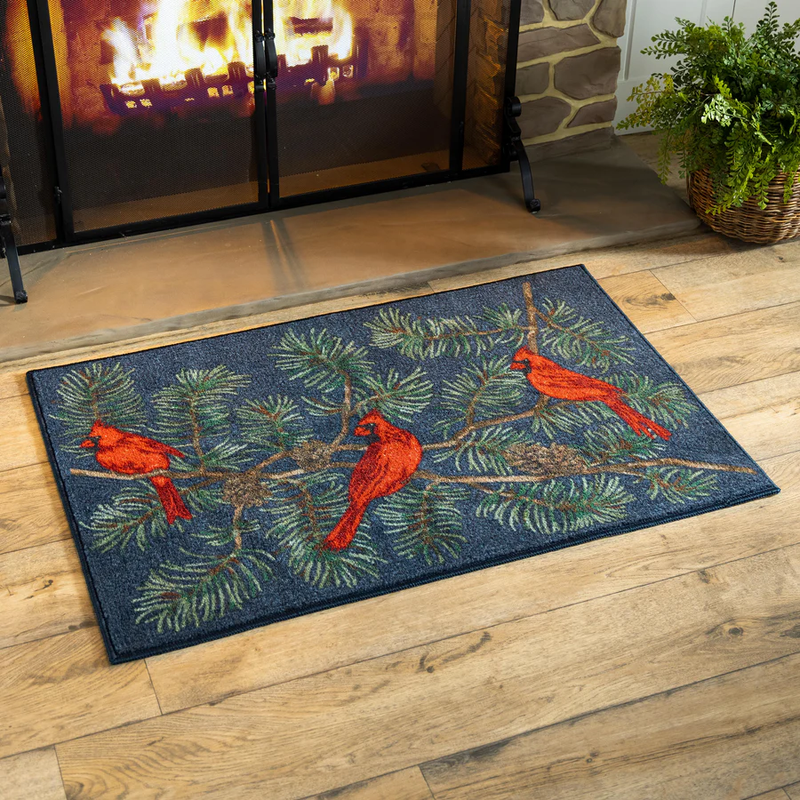 Cardinals on a Pine Bough Rug