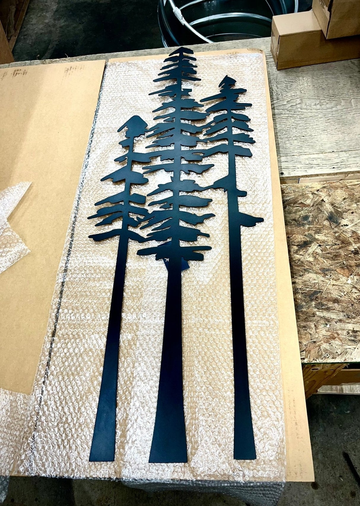 Pine Tree Trio Metal Wall Art