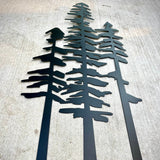 Pine Tree Trio Metal Wall Art