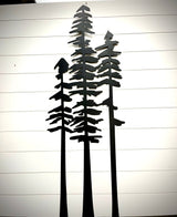 Pine Tree Trio Metal Wall Art
