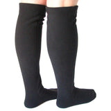 Over-the-Knee Fleece Socks - Black