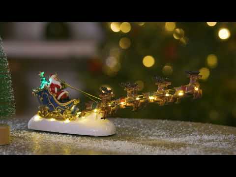 Heartfelt Cheer LED Table Decor Santa Sleigh Plastic Chasing