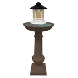 Modern Round Cast Aluminum Metal 40-in Bird Bath and Bird Feeder Combo