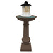 Modern Round Cast Aluminum Metal 40-in Bird Bath and Bird Feeder Combo