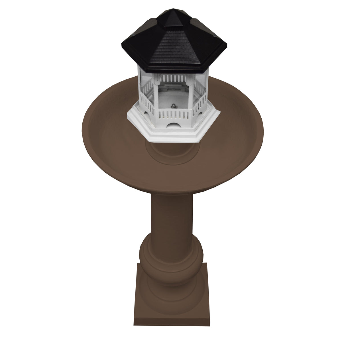 Modern Round Cast Aluminum Metal 40-in Bird Bath and Bird Feeder Combo