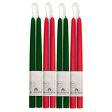 Classic Christmas Beeswax Taper Candle Bundle - Red & Moss Green
