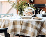 Beige Gingham Tablecloth