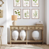 Rustic Mango Wood Table Lamp with Linen Shade