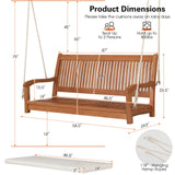 Wood Porch Swing Bench with Cushion