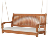 Wood Porch Swing Bench with Cushion