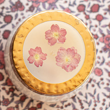 Petite Pressed Floral Candle - Spicy Apple