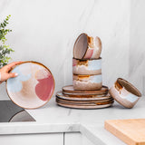 Stoneware Ceramic Dinnerware, Melting Ice Cream, Set of 12