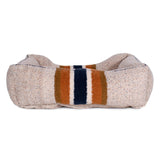 Shinola Brand Stripe Kuddle Berber Dog Bed Oatmeal