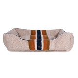 Shinola Brand Stripe Kuddle Berber Dog Bed Oatmeal