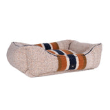 Shinola Brand Stripe Kuddle Berber Dog Bed Oatmeal