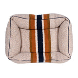 Shinola Brand Stripe Kuddle Berber Dog Bed Oatmeal
