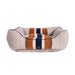 Shinola Brand Stripe Kuddle Berber Dog Bed Oatmeal