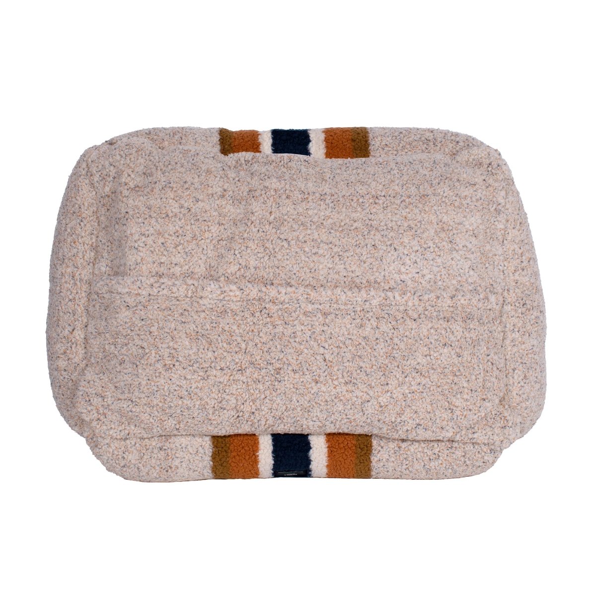 Shinola Brand Stripe Kuddle Berber Dog Bed Oatmeal