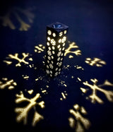Snowflake Steel Solar Luminary Pillar | Multiple Sizes