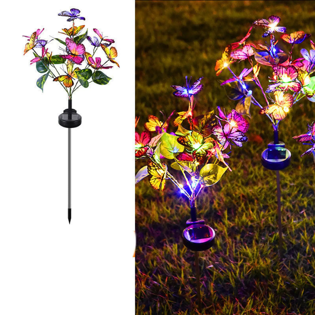 Solar LED Light for Outdoor Garden & Courtyard with Butterfly Design