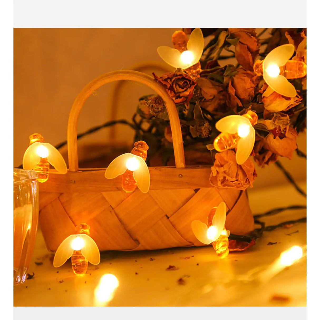 Solar String LED Lights with Bee Design for Garden, Party & Holiday Decor
