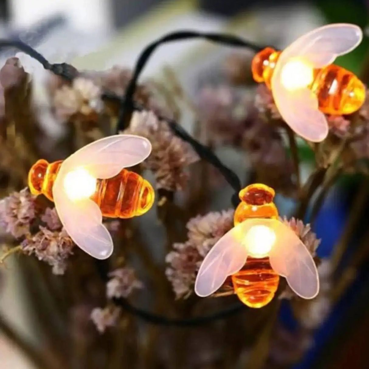 Solar String LED Lights with Bee Design for Garden, Party & Holiday Decor