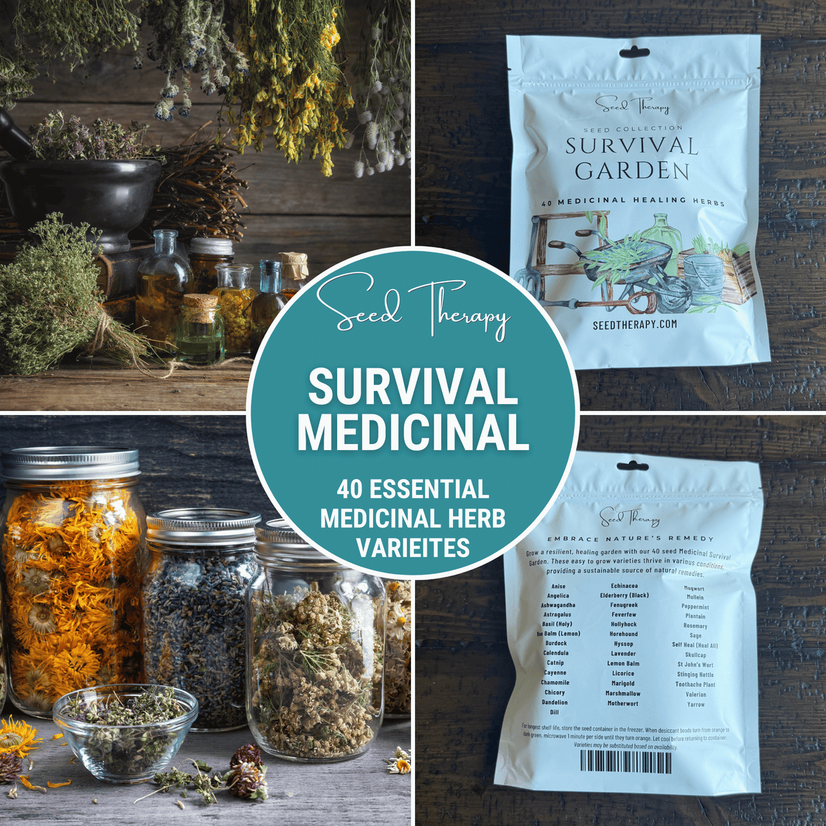 Survival Garden Combo – 40 Vegetable & 40 Medicinal Herb Varieties