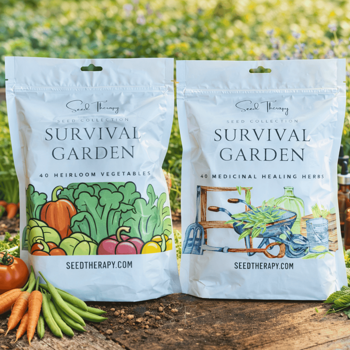 Survival Garden Combo – 40 Vegetable & 40 Medicinal Herb Varieties