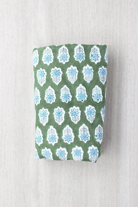 Tablecloth - Poinsettia, Sage & Uniform Blue